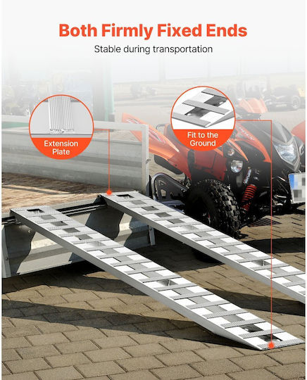 Loading Ramps Vevor 2 Pieces 2745 X 380 Mm Ramp Set Towing Heavy Duty Durable Aluminum Anti Slip Plates Combined Capacity 4535.9 Kg Carts Agricultural Tractors Atv Lawn Mowers Motorcycles