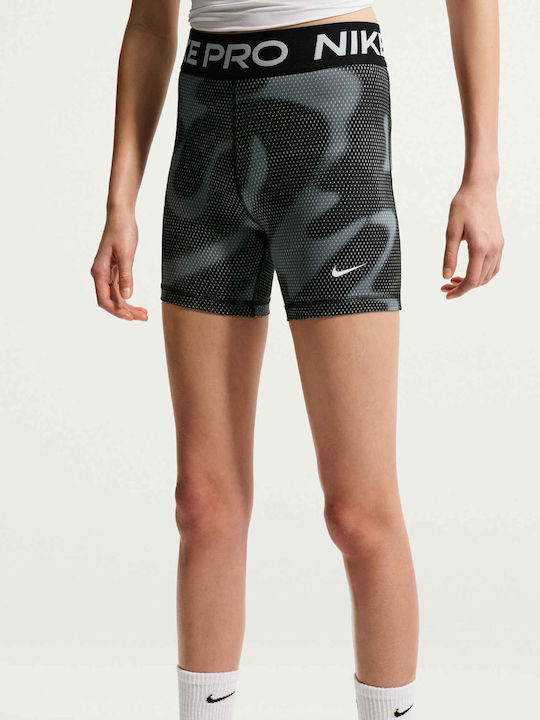 Kinderleggings Sport Kurz Dri-Fit Schwarz Weiß Pro