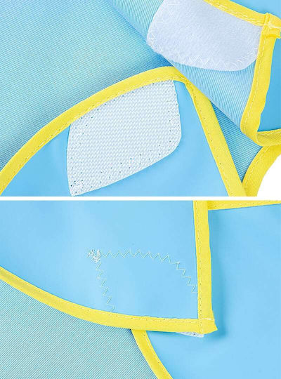 Baby Jem Waterproof Fabric Baby Bib with Hoop & Loop Fastener and Pocket Blue for 4 Months+