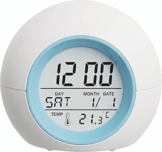 Setty Tischuhr Digital mit Wecker Hellblau JZ-212