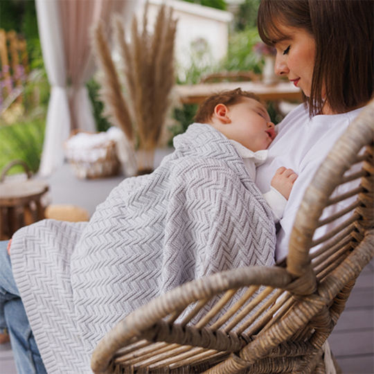 Babyono Куверта За Гушкане И Люлка Плетена Сива 75x100см