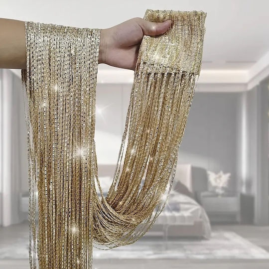 Κουρτίνα String Strass Χρυσό 100x195cm 39-950-2543