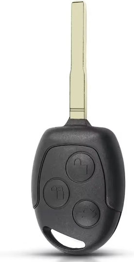 Techstar Car Key Case Compatible Ford Focus Mondeo Fiesta Transit 3 Buttons Hu101 Blade Black – Without Electronics