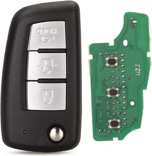 Telecomandă Cheie Auto Completă Techstar Compatibilă Nissan Qashqai J11 Pulsar C13 Juke F15 X-Trail T32 Micra 3 Butoane 433 Mhz 4a Pcf7952e Cwtwb1g767