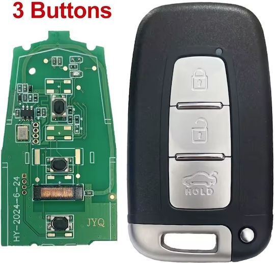 Telecomandă Completă Cheie Auto Techstar Compatibil Hyundai I20 I30 Sonata Elantra Ix35 3 Butoane 433 Mhz Fcc Sy5hmfna04 8325a-rbfna433-sy5rbfna433 Pcf7952l Id46 Lamă Hyn14
