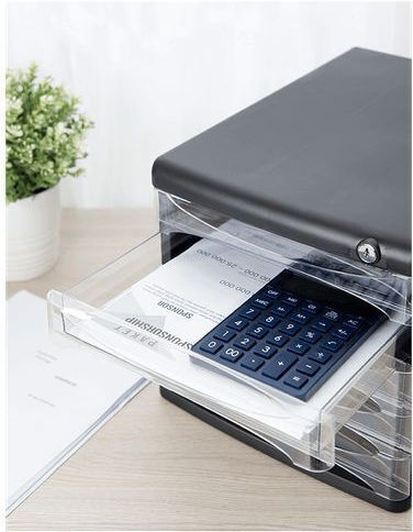 Deli Desktop Drawer with Lock Gray