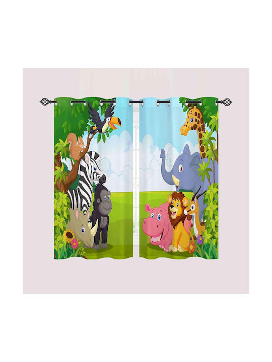 Kinder Vorhänge Verdunkelung Cartoon Animal mit Grommet 132x160cm