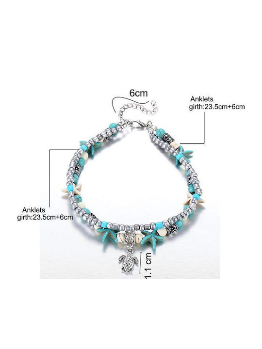 Brățări De Gleznă Din Șnur Turcoaz