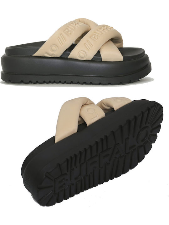 Women's Flat Sandals Flatforms in Beige Color