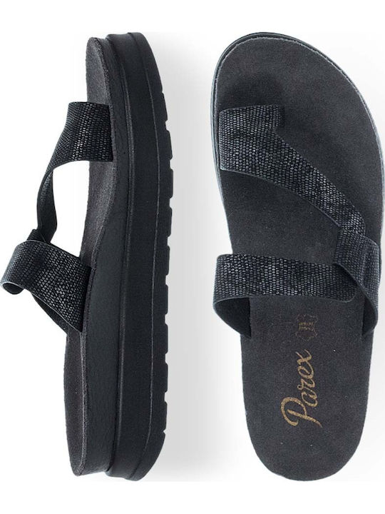Γυναικεία Ανατομικά Σανδάλια Flatforms Μαύρα