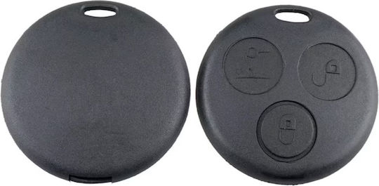Techstar Remote Key Case Compatible Smart Fortwo 450 City-coupe Cabrio Roadster Forfour 3 Buttons Black