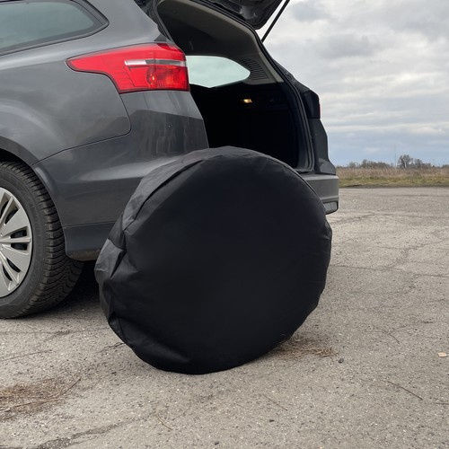 Set 4 Tire Covers Rubber Storage Black