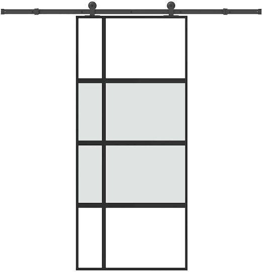 Ușă Glisantă Set Material 90x205 Cm Sticlă Aluminiu 3333035