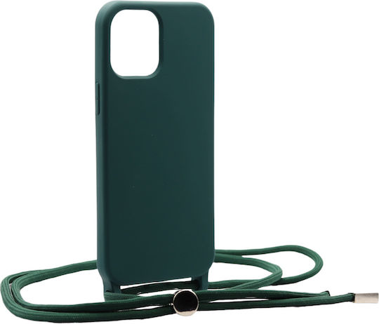 Technovo Lace Back Cover Σιλικόνης με Λουράκι Πράσινο (iPhone 13 Pro Max)