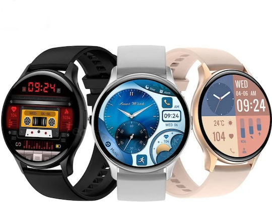 Nubi HK89 Smartwatch με Παλμογράφο (Ασημί)