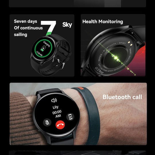 Nubi HK89 Smartwatch με Παλμογράφο (Ασημί)
