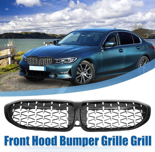 Quarkzman Grill Covers Bmw 3 G20 G21 2019-2023 Chrome Silver Front Grille