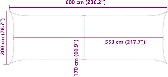vidaXL Rechteckiges Sonnensegel Braune 2x6m