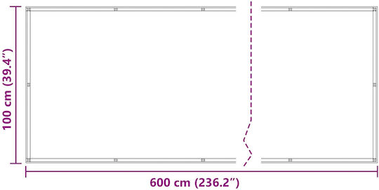 vidaXL Rectangular Blue Shade Divider 1x6m