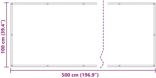 vidaXL Rectangular Gray Shade Divider 1x5m