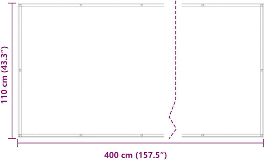 vidaXL Rectangular Orange Shade Divider 1.1x4m