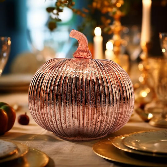 Decorative Lamp Pumpkin with Socket for Bulb E14 Pink