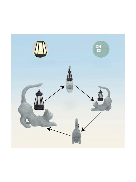 Lantern Figurine Solar Lustră Decorativă Gri