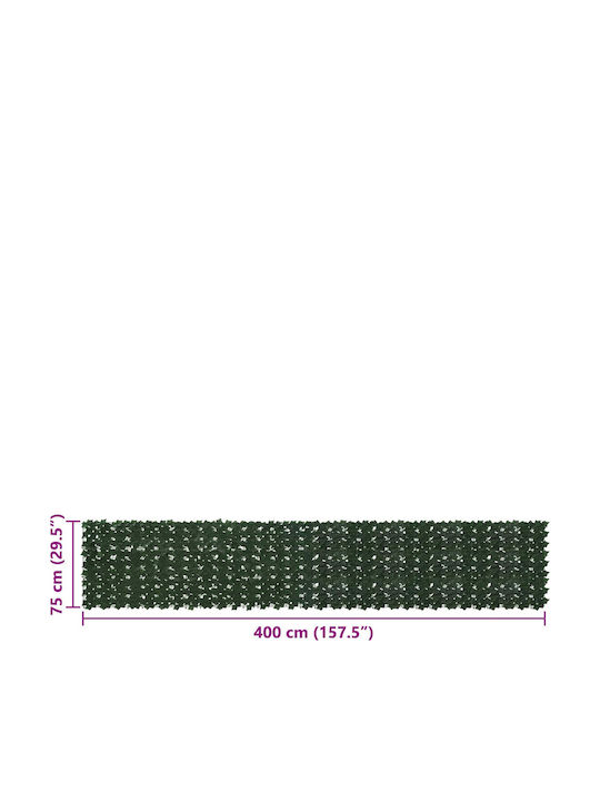 Vidaxl Folding Balcony Screen Leaves Dark Green 400 x 75 Cm