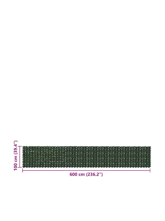 Vidaxl Folding Balcony Screen Leaves Dark Green
