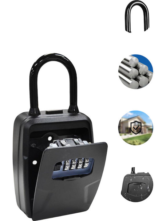 Wandmontage Kombinationsschloss Schlüssel Haus Wand Safe Box Klemmbox Metallisch mit Kombinationsmutter