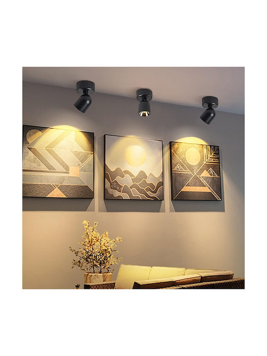 Lampa Plafonieră de Tavan 13cm Neagră cu LED Integrat