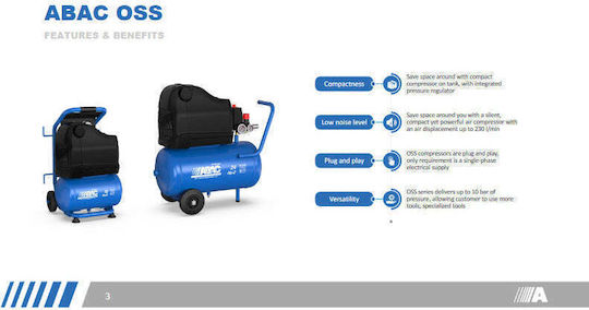 Abac Compresor de aer cu Putere 2hp și Rezervor de aer 50lt 1129741059