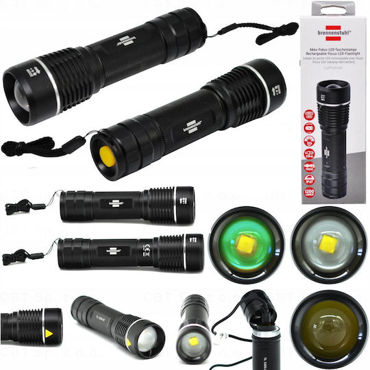 Brennenstuhl Rechargeable LED Flash Light with Maximum Brightness 1200lm Luxpremium