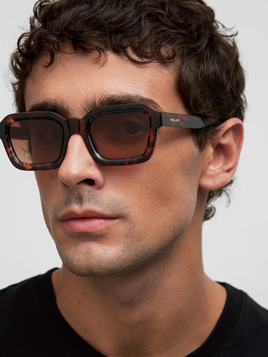 Meller Tigris Unisex Sunglasses With Brown Tartaruga Horn-Rimmed Frame And Brown Lens NAY-TIGGBROWN