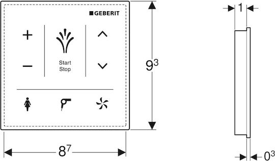 Geberit Dual Flush Plate for Cisterns