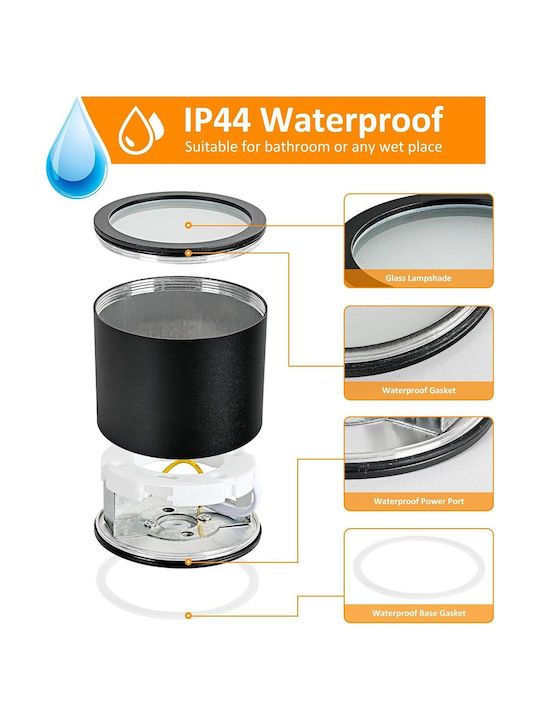 Lampa Corp de iluminat de Exterior cu LED Integrat în Culoare Negru