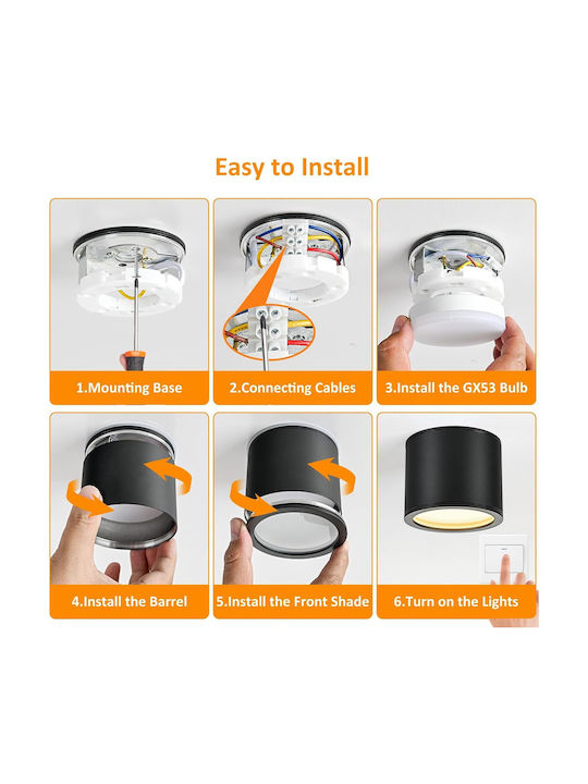 Lampa Corp de iluminat de Exterior cu LED Integrat în Culoare Negru