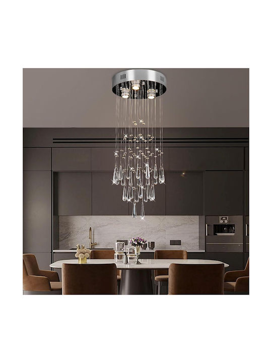 Lampa Chandelier Ø77cm with Crystals Silver