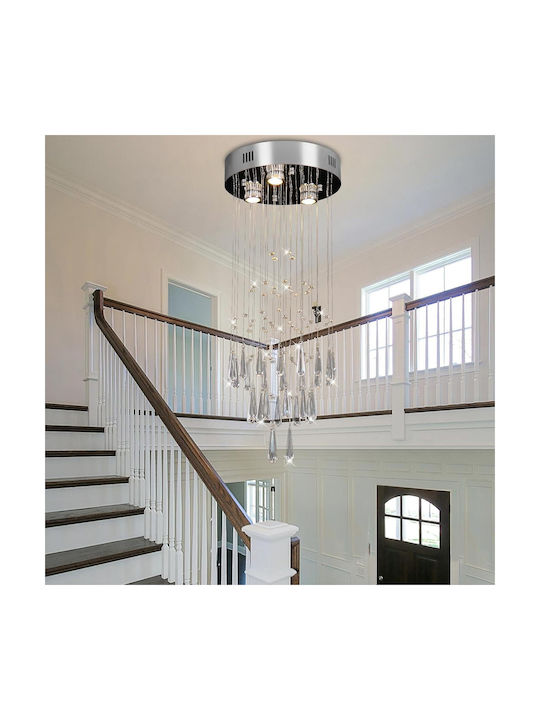 Lampa Kronleuchter Ø77cm mit Kristallen Silber