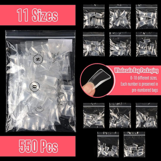 Tipsy Gel Wide Връхчета за нокти Прозрачни 550бр B0BN7K5NXX
