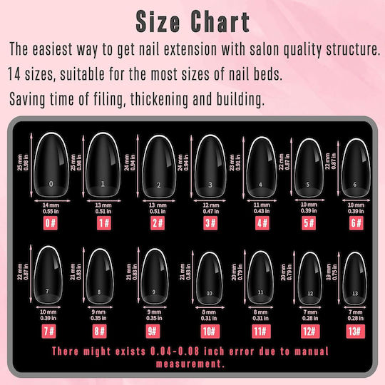 Tipsy Gel Tips Νυχιών σε Μπεζ Χρώμα 336τμχ B0DB48P57W