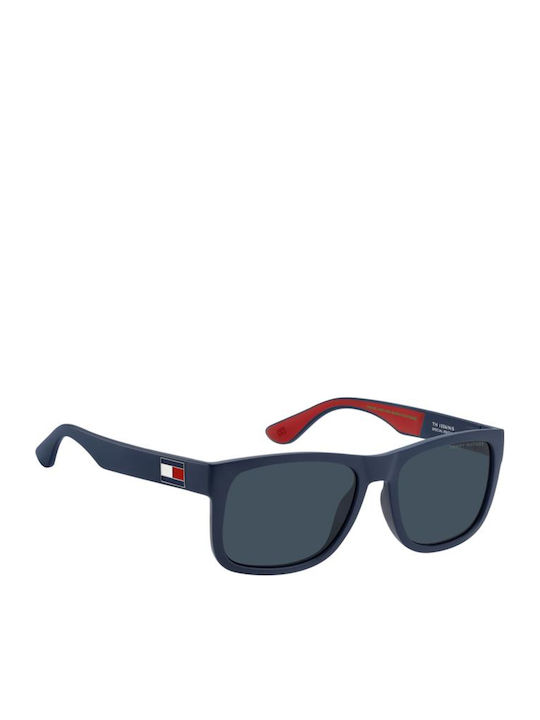 Tommy Hilfiger Men's Sunglasses with Navy Blue Horn-Rimmed Frame and Blue Lens TH1556/N/S 8RU