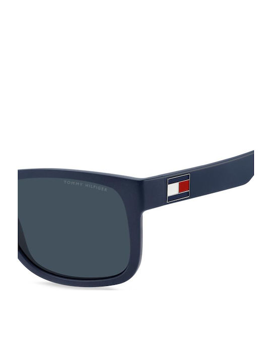 Tommy Hilfiger Men's Sunglasses with Navy Blue Horn-Rimmed Frame and Blue Lens TH1556/N/S 8RU