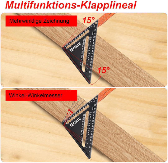 Universal Winkelmesser Zimmerleute Aluminium Länge 18cm mit Winkelmesser