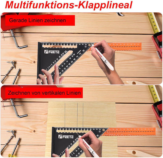 Universal Winkelmesser Zimmerleute Aluminium Länge 18cm mit Winkelmesser
