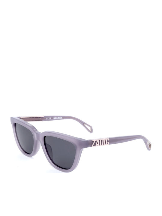 Zadig & Voltaire Unisex Sunglasses with Gray Plastic Frame and Gray Lens