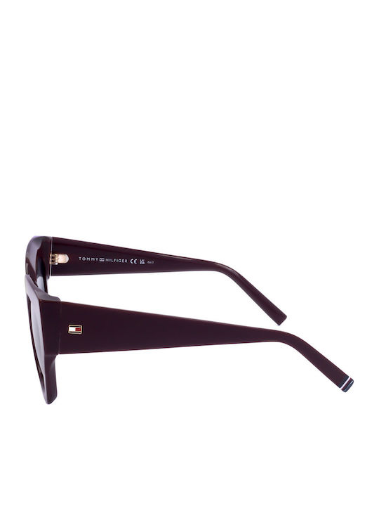 Tommy Hilfiger Women's Sunglasses with Red Plastic Frame and Red Lens