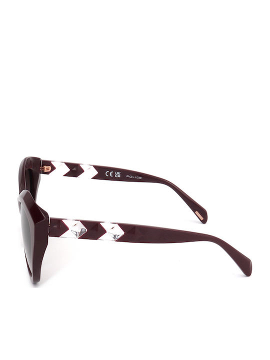 Police Damen Sonnenbrille mit Burgundisch Kunststoff Gestell und Burgundisch Verlaufsfarbe Linse SPLL35 0G96