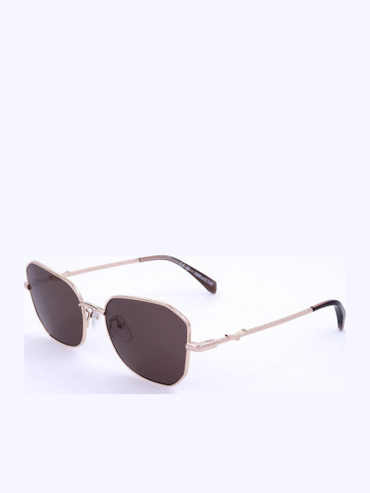 Zadig & Voltaire Women's Sunglasses with Brown Metal Frame and Brown Lens