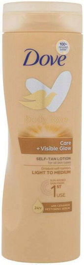 Dove Body Love Care + Visible Glow Автобронзант Лосион Body Светъл / Среден Лека до средна 400мл
